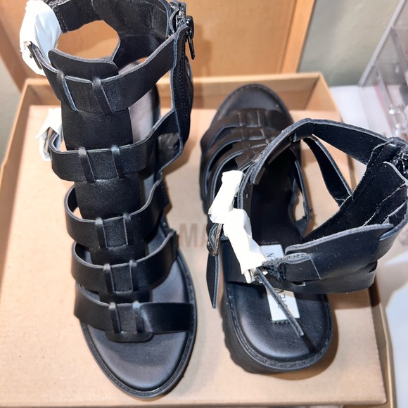 Steve Madden Salerno Cosmic Black Platform Sandals - Picture 3 of 5